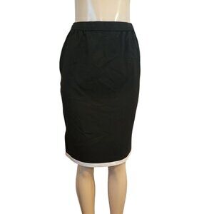 Arnold Scaasi Black Knee Length Skirt w White Border